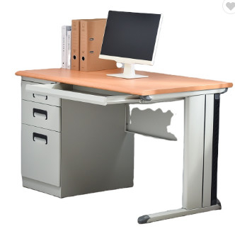 Van het het staalmetaal van het schoolkantoormeubilair houten MDF 25mm het stevige bureau van de tafelbladcomputer met ladekabinet